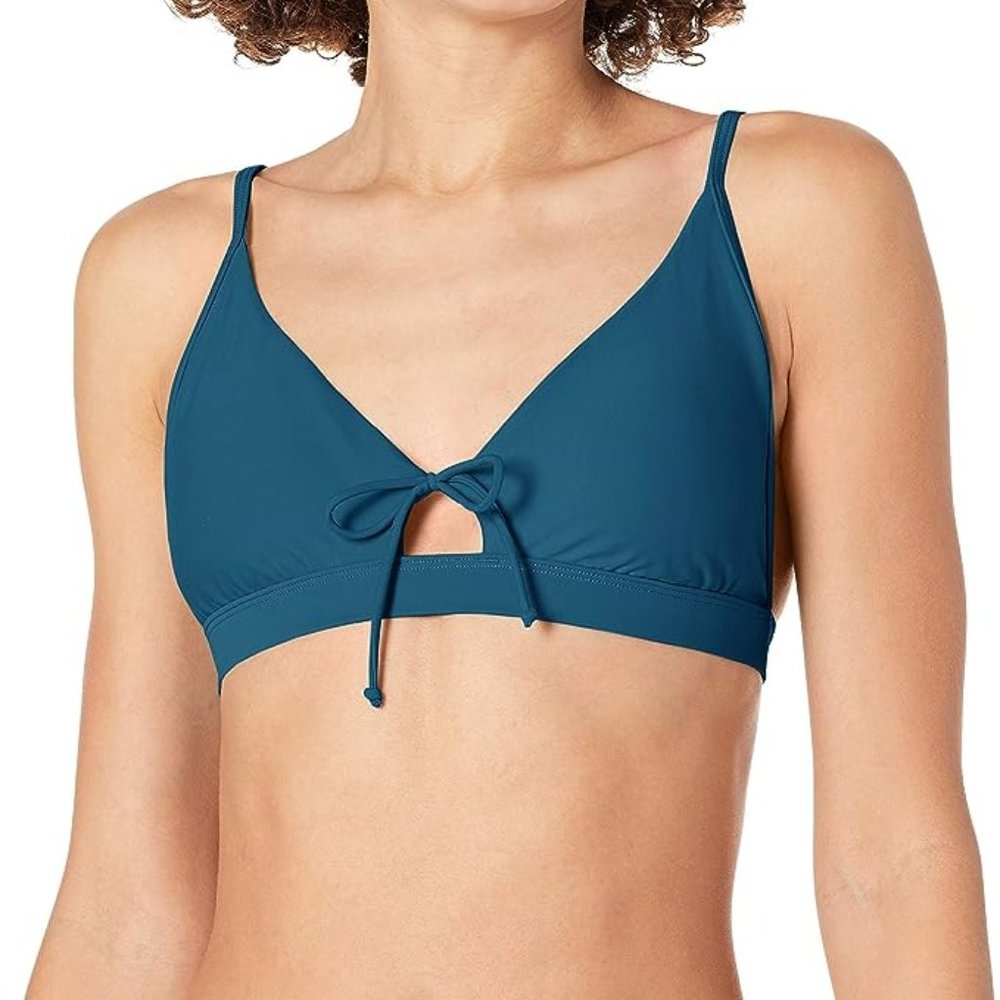 NWT Body Glove Smoothies Adalee Solid Triangle Bikini Top - Spark/Dark Teal - M